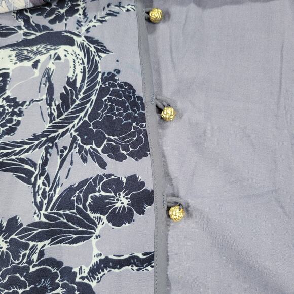 Soft Surroundings Tranquil Blooms Kimono Shirt XL Blue Floral Velvet Burnout New - Picture 12 of 14
